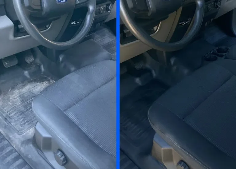 Before and after car detailing