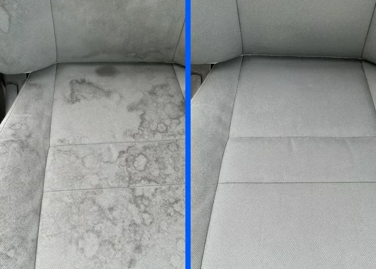 Before and after car detailing